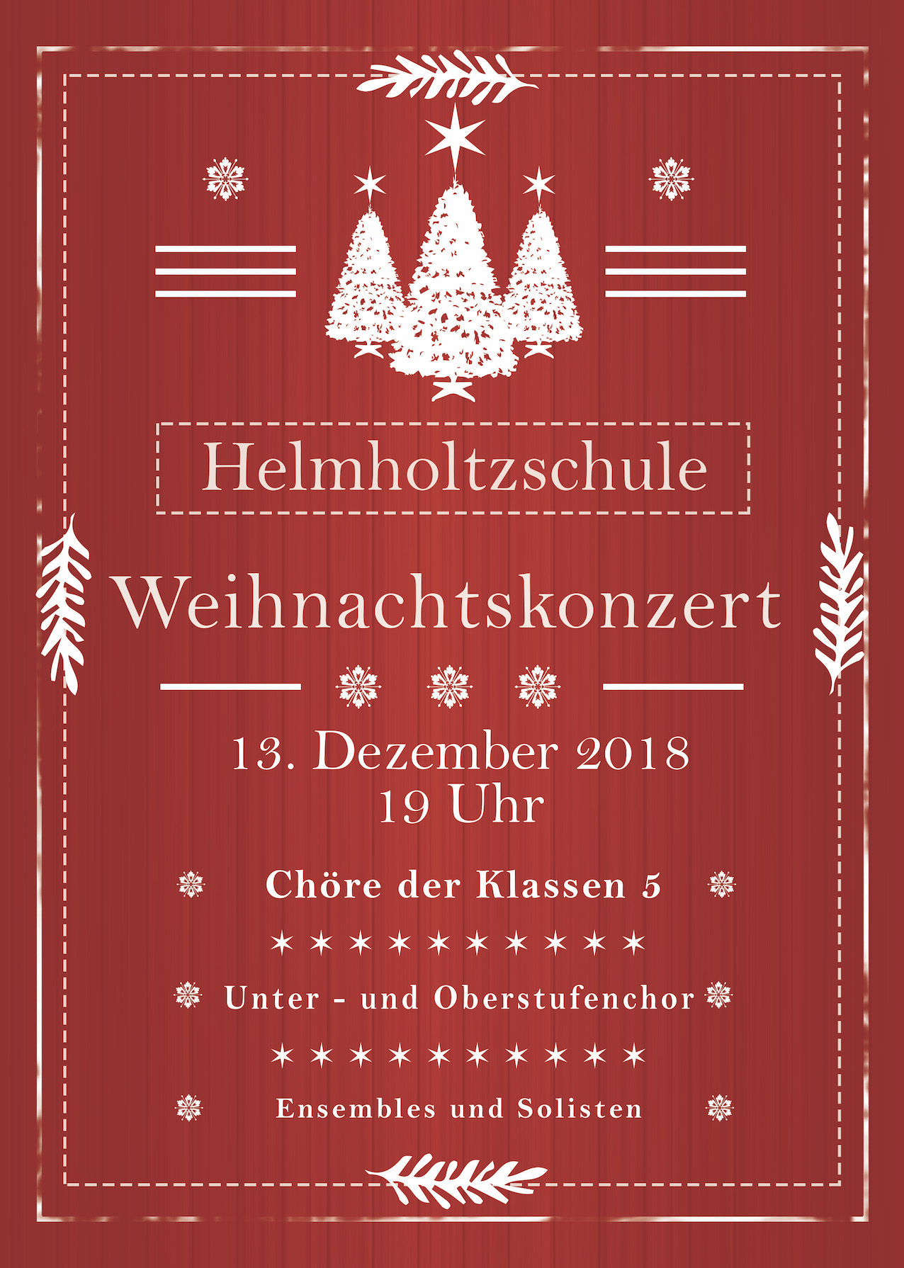 Plakat Weihnachtskonzert 2018